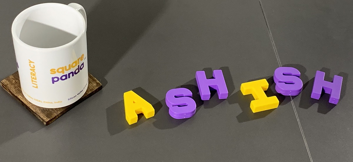 Ashish name spelt out in Smart Letters